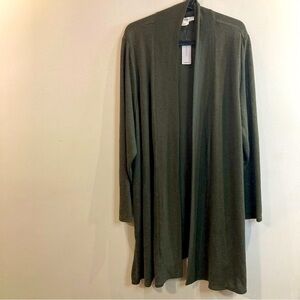 IN EVERY STORY Sz 2X Slinky Open  Front Ribbed Front Long Line Cardigan NEW